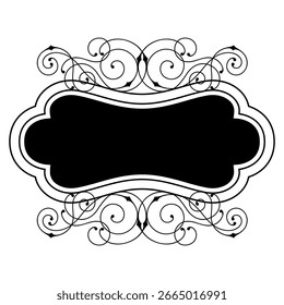 Line curl frame. Modern decorative linear background.