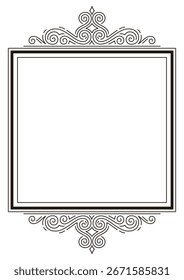Line curl frame. Modern decorative linear background.