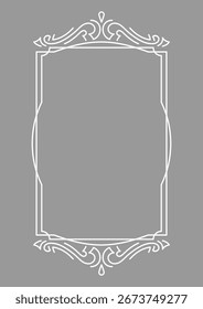 Line curl frame. Modern decorative linear background.