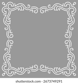 Line curl frame. Modern decorative linear background.