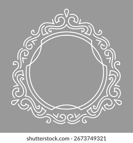 Line curl frame. Modern decorative linear background.