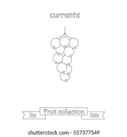 Line currants icon, fruit icon collection stock vector illustration