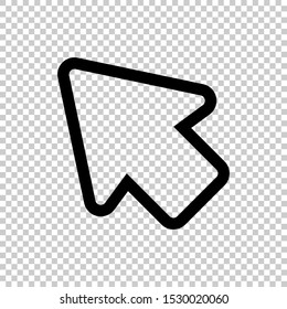 line cursor arrow icon isolated on transparent background