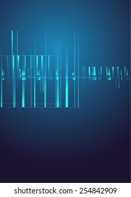 line curve geometry with shinny point light represent technology background