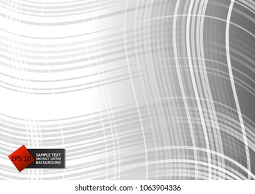 Line curve gray color geometric abstract on background, Vector Illustration