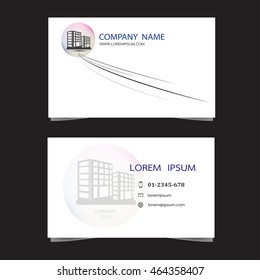 Line curve modern creative and clean business card, simple template vector design.