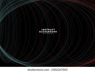 curva de línea rayado patrón de túnel neon fondo de tema para la plantilla de sitio web de la publicidad, portada pastas de diseño vectorial de la etiqueta de la página fija.