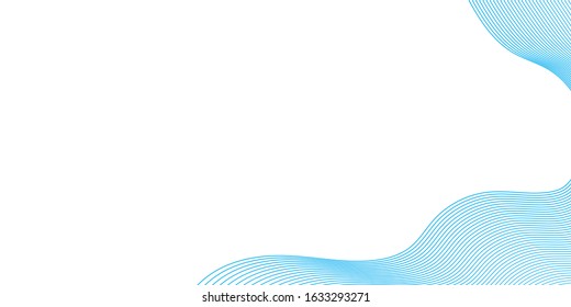Line curve wave blue white abstract background for presentation design. Vector illustration with modern corporate and business concept