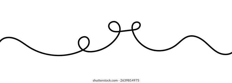 Line curve waves. Abstract squiggly line thin. Line art striped graphic template. Curve wave seamless pattern. Vector illustration.