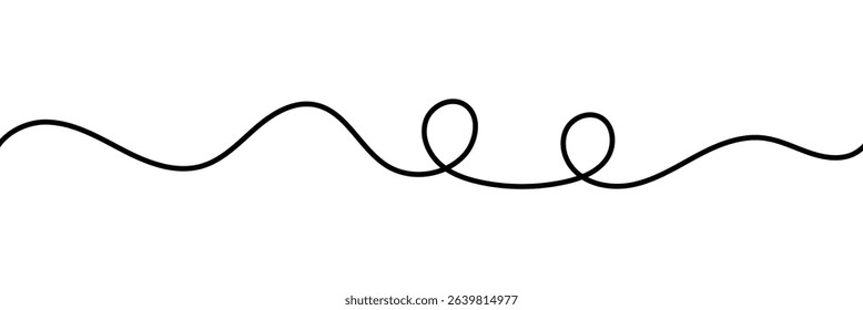 Line curve waves. Abstract squiggly line thin. Line art striped graphic template. Curve wave seamless pattern. Vector illustration.