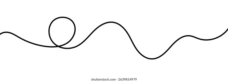 Line curve waves. Abstract squiggly line thin. Line art striped graphic template. Curve wave seamless pattern. Vector illustration.