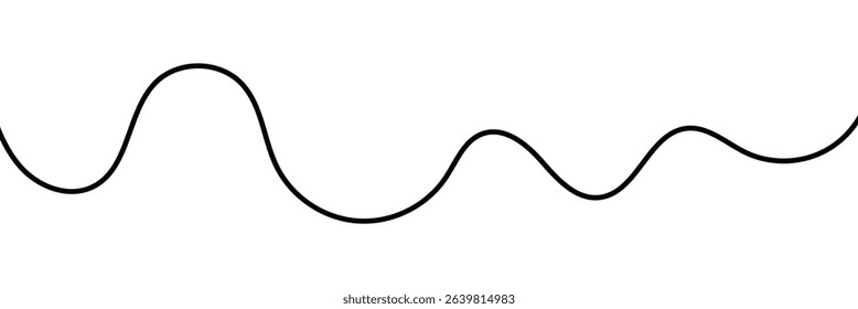 Line curve waves. Abstract squiggly line thin. Line art striped graphic template. Curve wave seamless pattern. Vector illustration.
