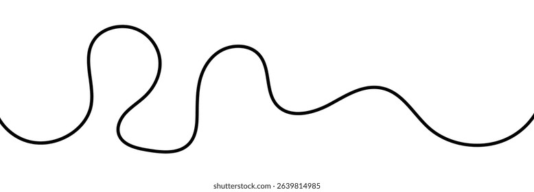 Line curve waves. Abstract squiggly line thin. Line art striped graphic template. Curve wave seamless pattern. Vector illustration.