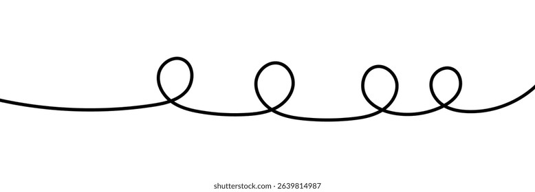 Line curve waves. Abstract squiggly line thin. Line art striped graphic template. Curve wave seamless pattern. Vector illustration.