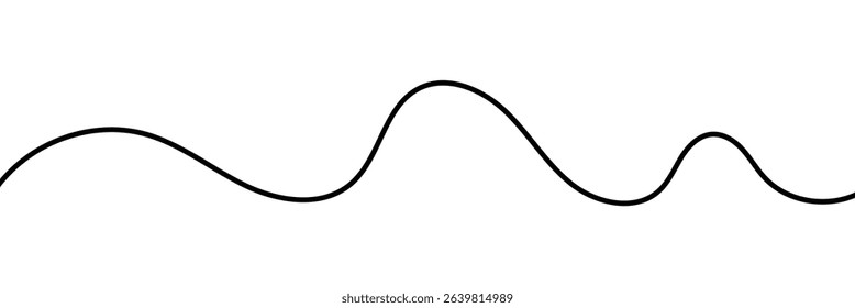 Line curve waves. Abstract squiggly line thin. Line art striped graphic template. Curve wave seamless pattern. Vector illustration.