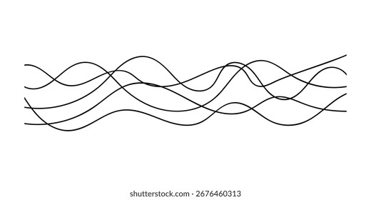 Vetor de ondas de curva de linha. símbolo de ondas de linha em ziguezague. ilustração de vetor.