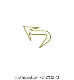 line curved arrow icon vector. curve arrow icon. Vector illustration