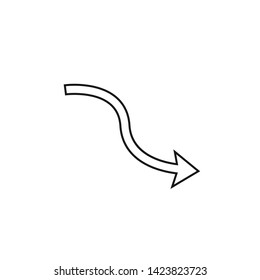 line curved arrow icon vector. curve arrow icon. Vector illustration