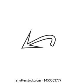 Line curved arrow icon vector. curve arrow icon. Vector illustration