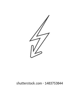 Line curved arrow icon vector. curve arrow icon. Vector illustration
