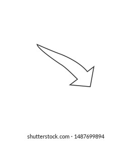 Line curved arrow icon vector. curve arrow icon. Vector illustration