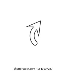 Line curved arrow icon vector. curve arrow icon. Vector illustration