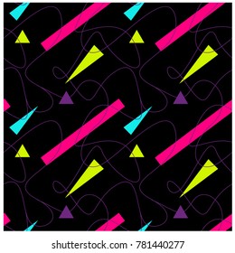 Line curves geometric seamless pattern. Design for print, fabric, textile. Seamless wallpaper