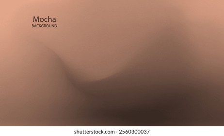 Line curves. Mocha mousse colour tone. Gradient background, Grainy texture. pastel gradation pattern, blur elegant backdrop. Trendy colors 2025 year. Abstract soft vector illustration