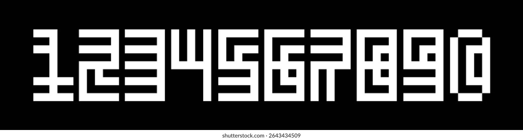 Line custom beautiful elegant numerals. Vintage and old school retro typographic. Vector Illustration numbers.