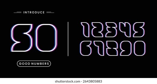 Line custom beautiful elegant numerals. Vintage and old school retro typographic. Vector Illustration numbers.