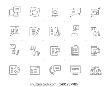 Line Customer, Management and Feedback Icons - vector icon set