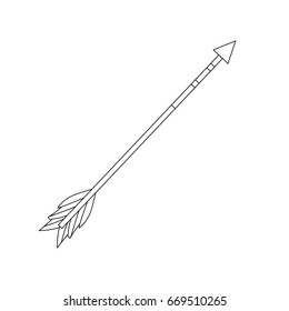 line cute arrow element with ornamental design