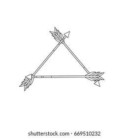 line cute arrows element with ornamental design