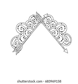 line cute arrows element with ornamental design