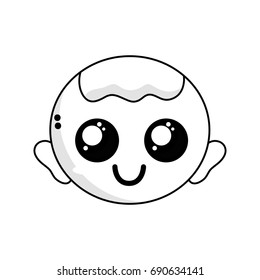 line cute baby boy head with hairstyle design