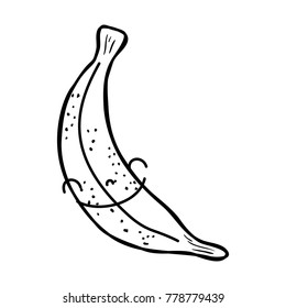 line cute banana kawaii happy fruit