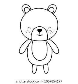 line cute bear teddy animal toy