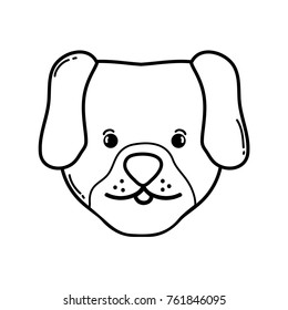 line cute dog head pet animal vector illustration