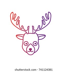 line cute elk head wild animal