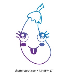 line cute funny eggplant vegetable