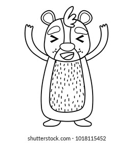 line cute and glad bear wild animal