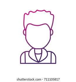 line cute man with hairstyle design and shirt