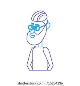 line cute man with hairstyle design and clothes