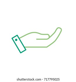 line cute person hand flat design