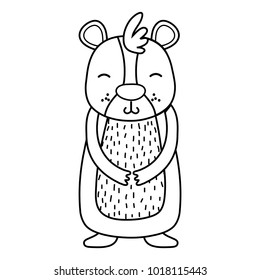 line cute and smile bear wild animal