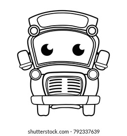 line cute and tender school bus kawaii