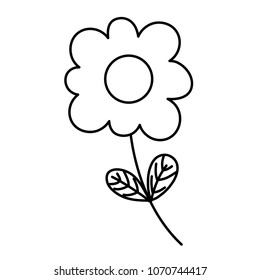 line cute tropical flower plant with petals