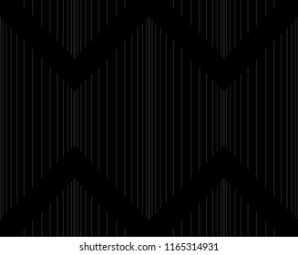 Line cuts pattern vector. Design chevron white on black background. Design print for wallpaper, textile, screen, illustration, background. 