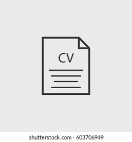 Line cv  icon illustration isolated vector sign symbol