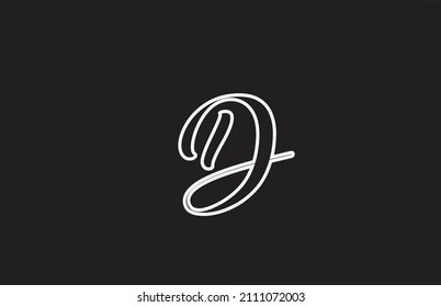 line D logo icon design with handwritten style. Creative template for company